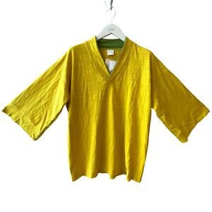 Buden Shouten Nagomi Modern Kimono Collar Tee Shirt Size Large